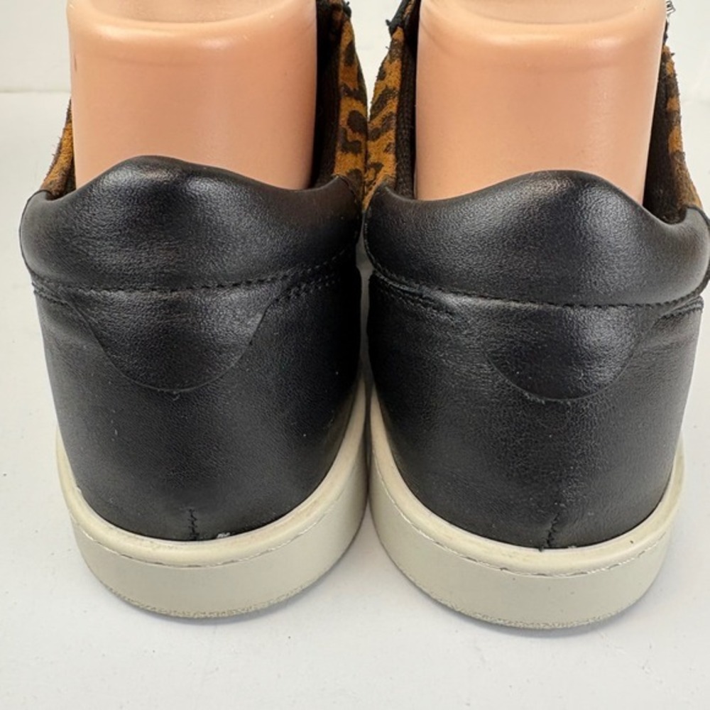 David Tate Elisa Sneaker Womens 8 Leopard Print Leather Side Zip Made Italy - Picture 4 of 7